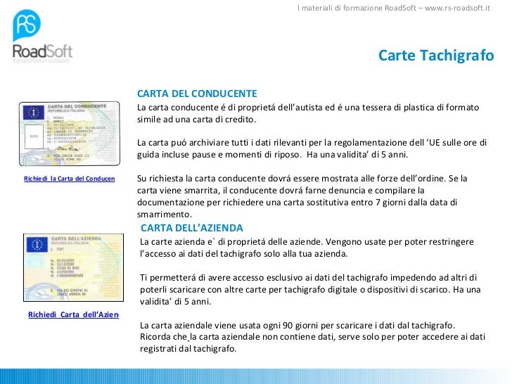 DATI DA CARTA TACHIGRAFICA SCARICARE